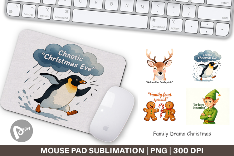 Mouse Pad Family Drama Christmas Quotes