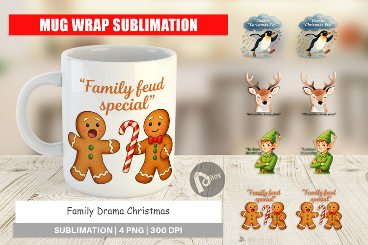 Mug Wrap Family Drama Christmas Quotes