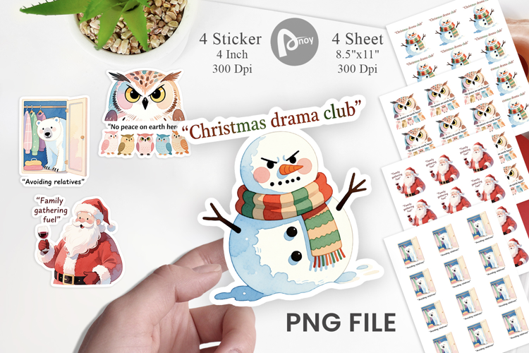 Sticker Family Drama Christmas Quotes