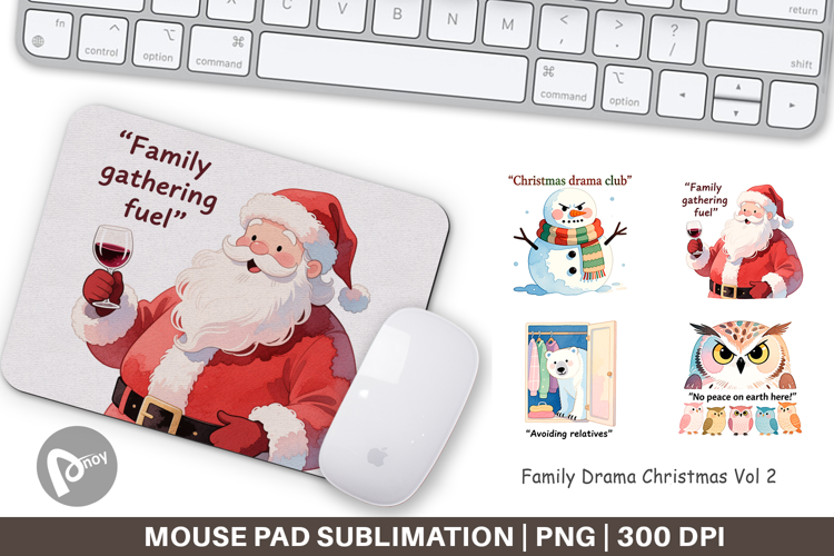 Mouse Pad Family Drama Christmas Quotes
