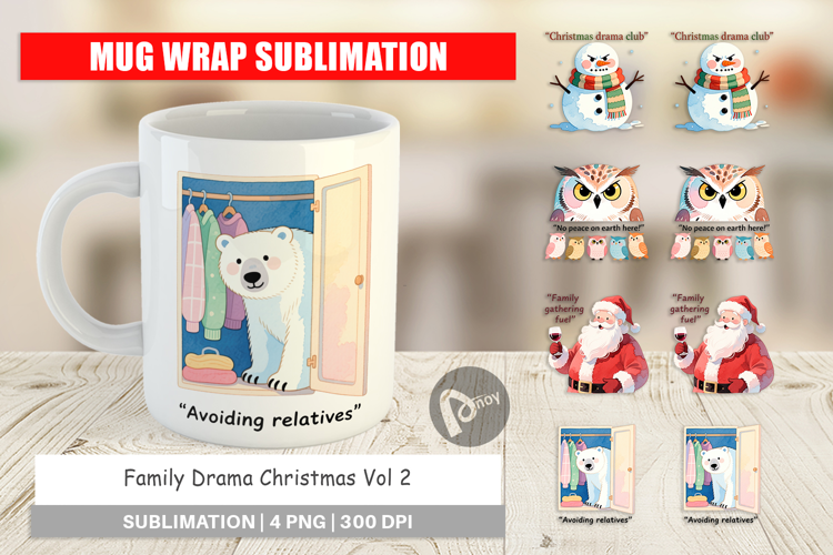 Mug Wrap Family Drama Christmas Quotes