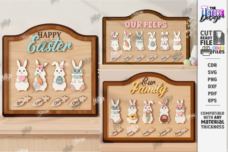 Family Easter Sign Laser Cut Kit | Welcome Sign | Home Decor