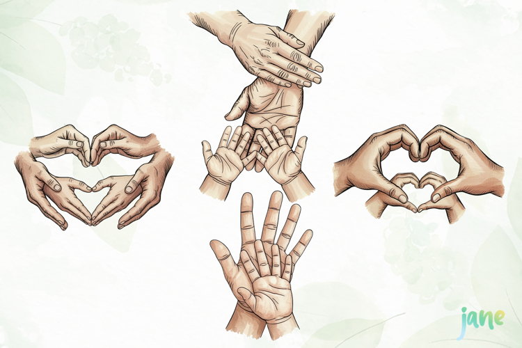 Family Hands Illustration