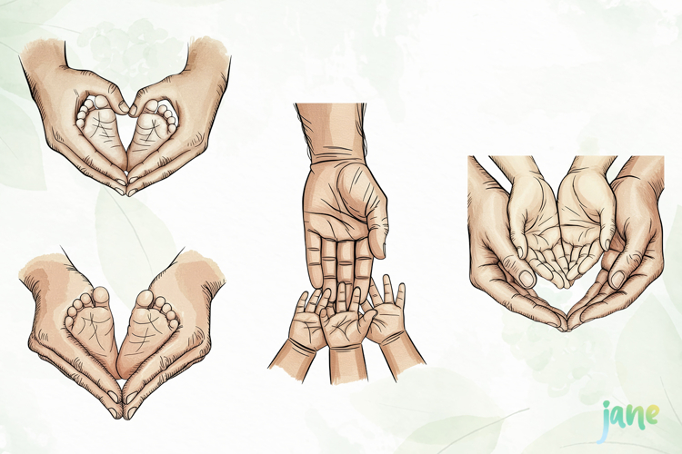 Family Hands Illustration