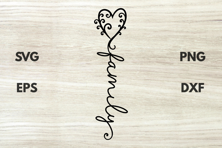 Family Heart Floral Inspirational Quote SVG