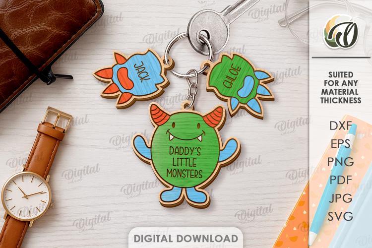 Personalized Family Keychain Laser Cut. Family Keychain SVG