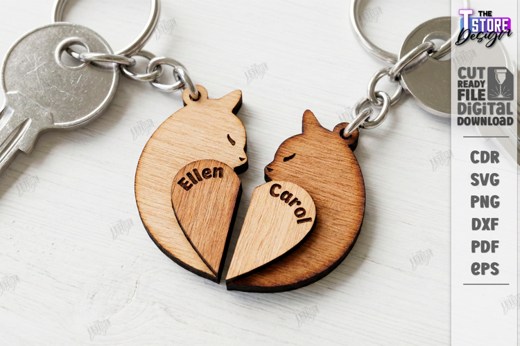 Family Name Keychains Laser Cut Kit | Puzzle Keychain SVG