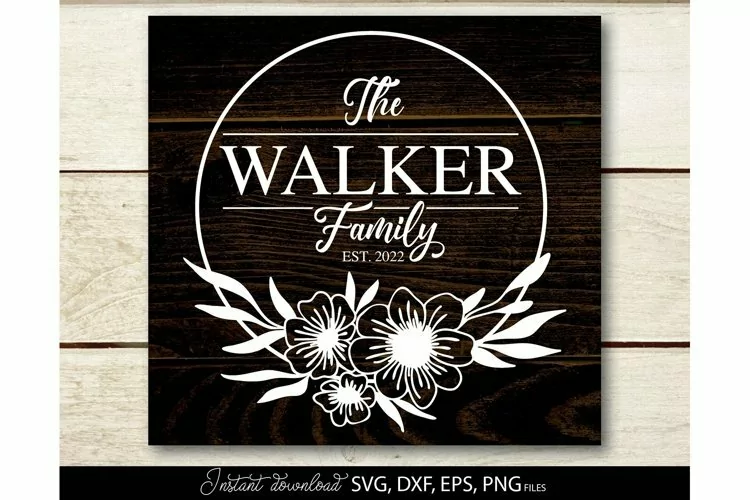 Floral Circle Frame | Monogram Frame | Wedding Monogram SVG