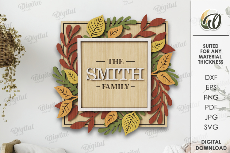 Family name sign Laser Cut. Wall decor SVG