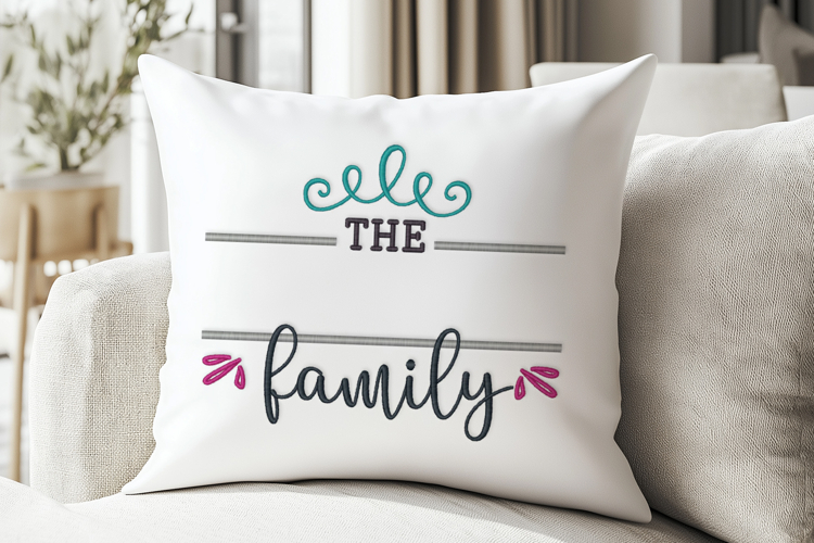 Family Name Split Embroidery File