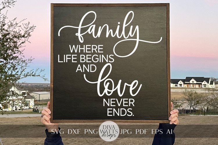 Family Where Life Begins And Love Never Ends SVG example image 1