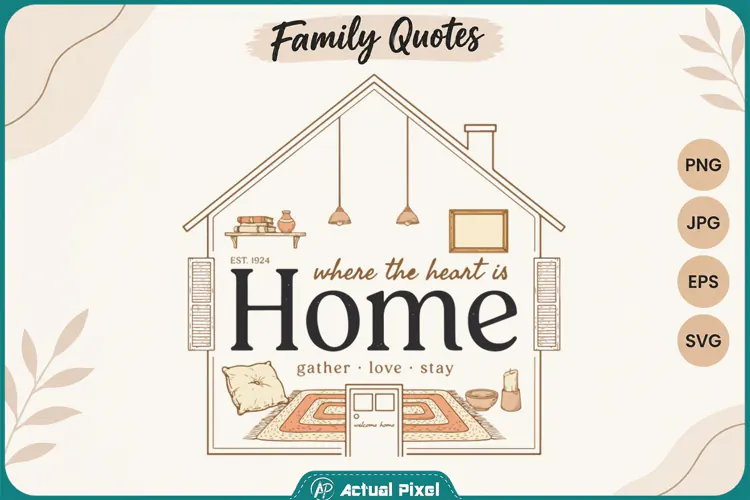 Family Quotes Home Where the heart is Gather Love Stay