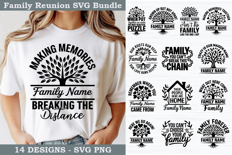 Family Reunion SVG Bundle | Custom Family Tree & Name Design