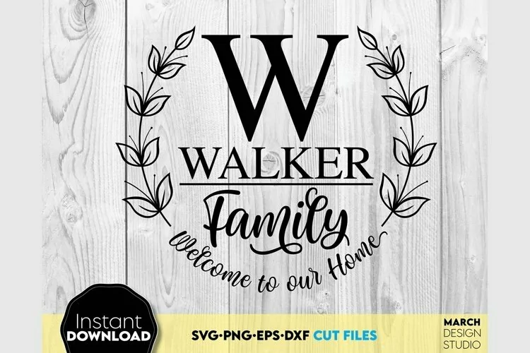 Family Monogram SVG | Wreath Monogram SVG | Last Name Sign