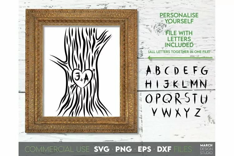 Family Tree With Initials SVG | Hand Drawn Letters