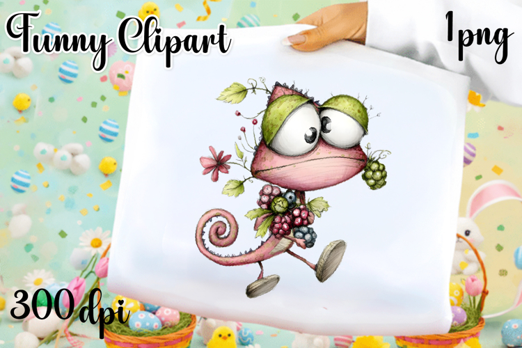 Fancy Chameleon Design sublimation | Funny Clipart