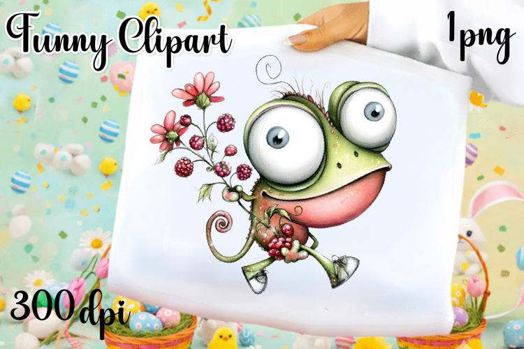 Fancy Chameleon Design sublimation | Funny Clipart