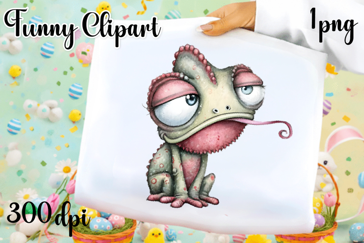 Fancy Chameleon Design sublimation | Funny Clipart