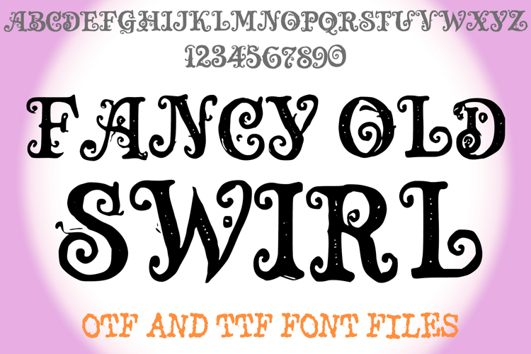 Fancy Old Swirl Lettering ABC Text Font Alphabet OTF Type
