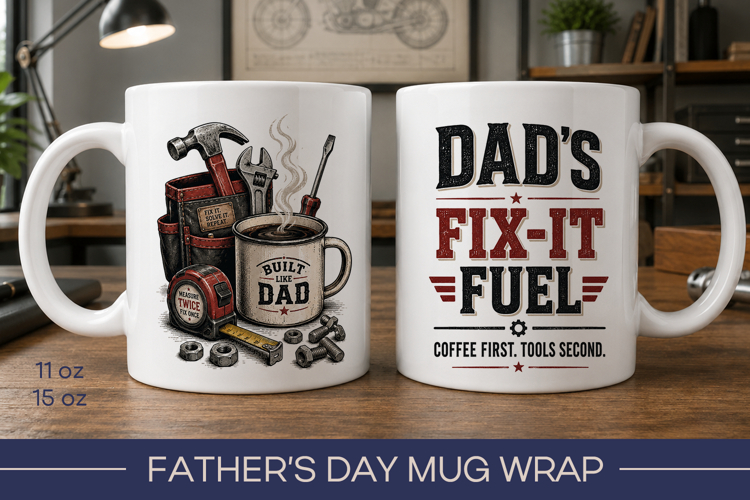 Funny Fathers Day mug wrap, Fathers Day Mug Wrap, dad