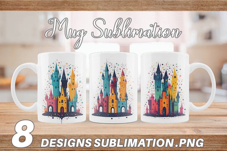 Fantasy Castle Mug sublimation design