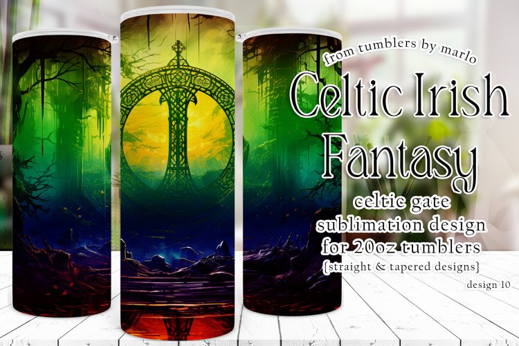 Celtic Tumbler, Fantasy Tumbler, Celtic Gate Tumbler, 10 example image 1