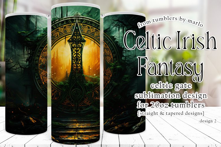 Celtic Tumbler, Fantasy Tumbler, Celtic Gate Tumbler, 2 example image 1