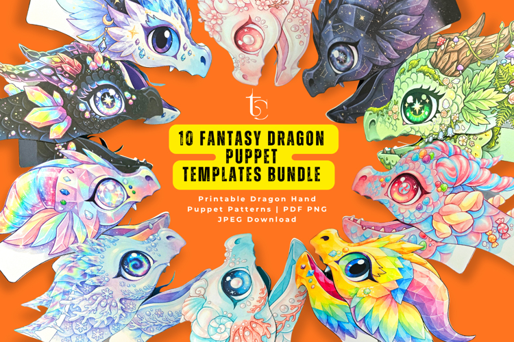 10 Fantasy Dragon Puppet Templates