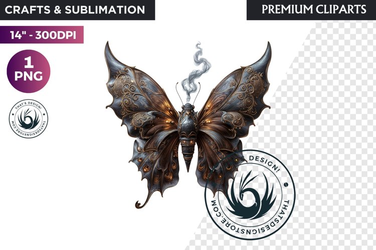 Fantasy Elemental Butterfly PNG Clipart, Magic Insect