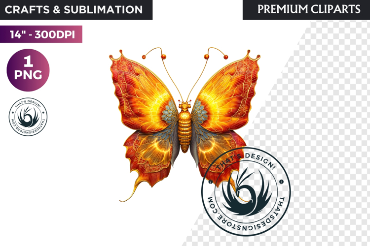 Fantasy Elemental Butterfly PNG Clipart, Magic Insect