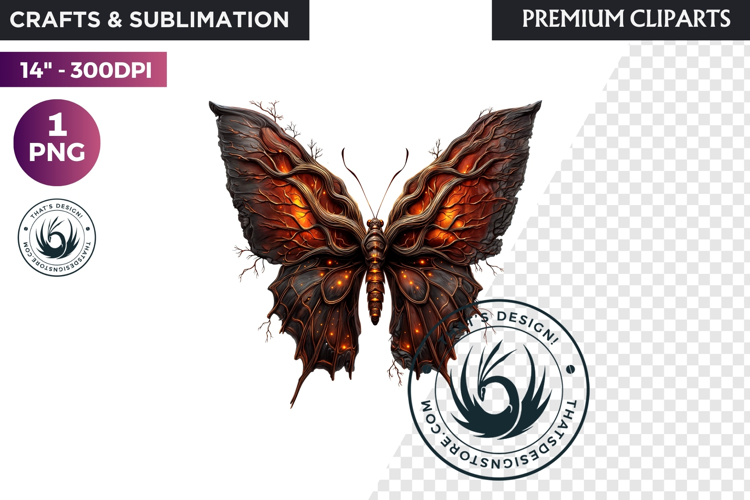 Fantasy Elemental Butterfly PNG Clipart, Magic Insect