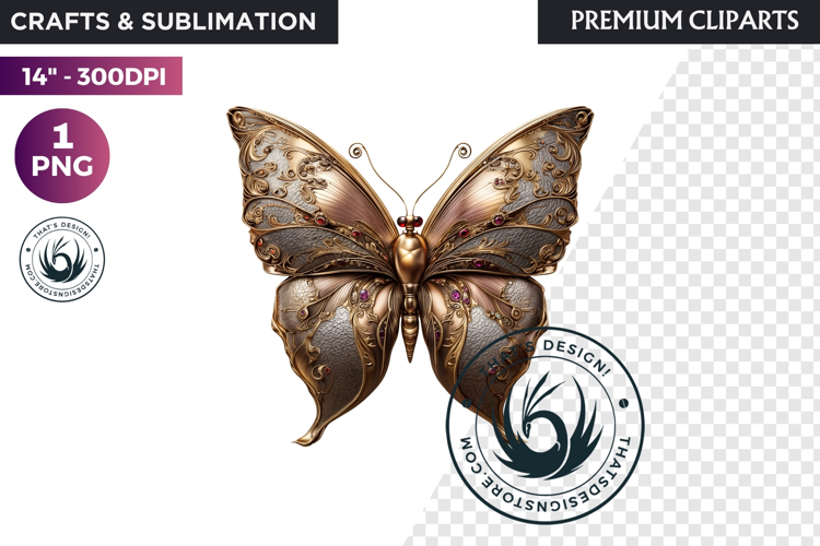 Fantasy Elemental Butterfly PNG Clipart, Magic Insect