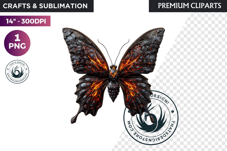 Fantasy Elemental Butterfly PNG Clipart, Magic Insect