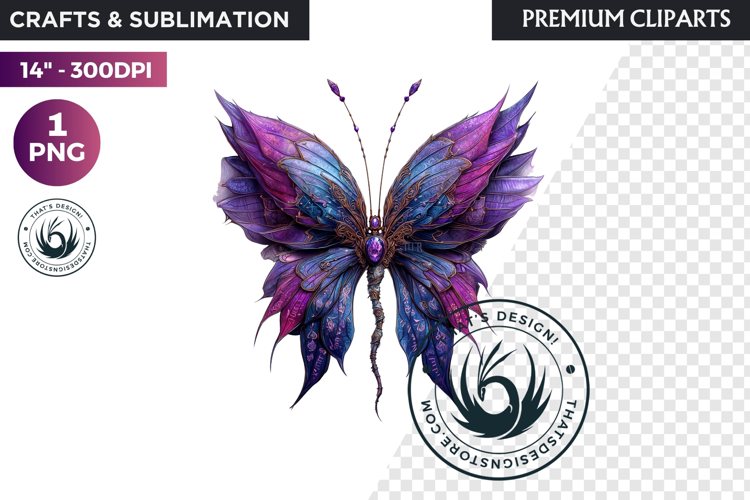 Fantasy Elemental Butterfly PNG Clipart, Magic Insect