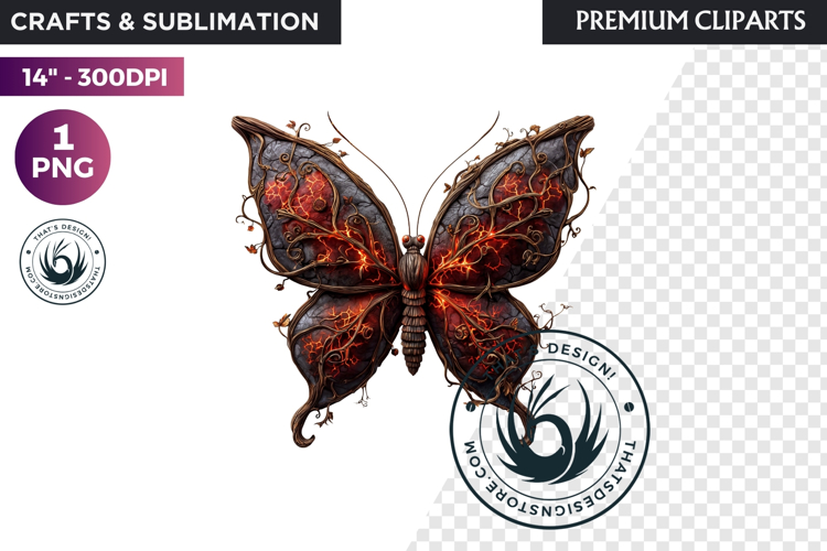 Fantasy Elemental Butterfly PNG Clipart, Magic Insect