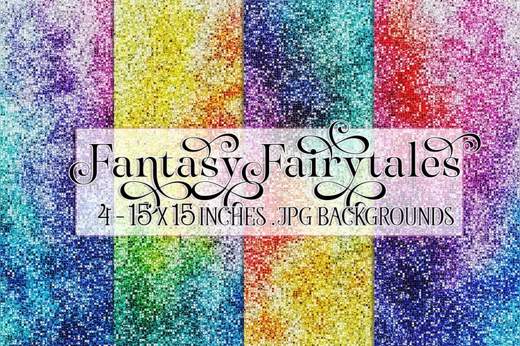 Mermaid Papers, Fantasy Fairytales Marlo Glitter Papers s1
