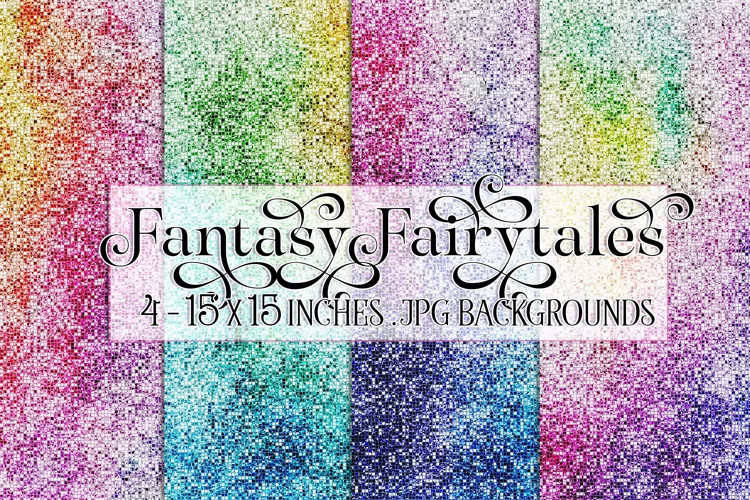 Mermaid Papers, Fantasy Fairytales Marlo Glitter Papers s2