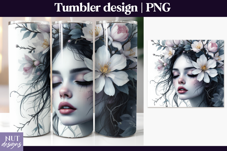 Floral Dream Tumbler Wrap Magnolia woman fantasy tumbler