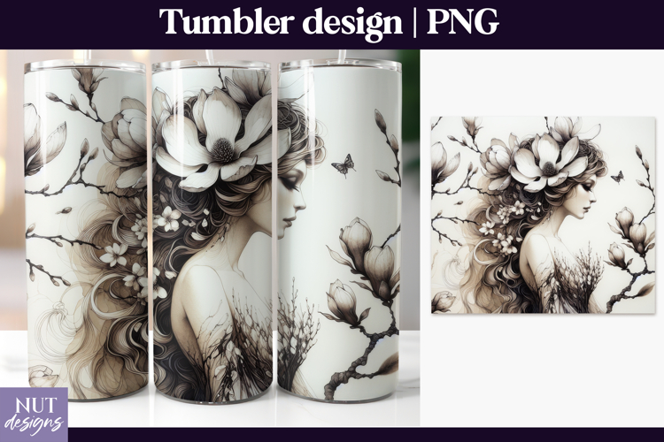 Monochrome fantasy Tumbler Magnolia Muse Tumbler Wrap
