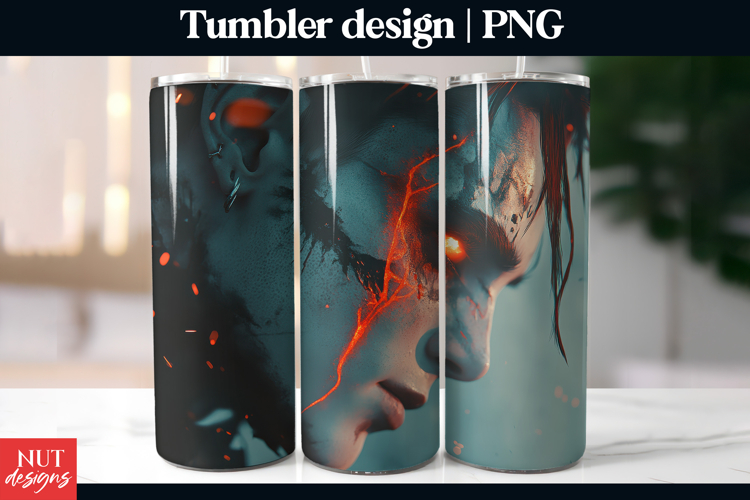 Infernal Glare Tumbler Wrap Halloween Dark fantasy tumbler