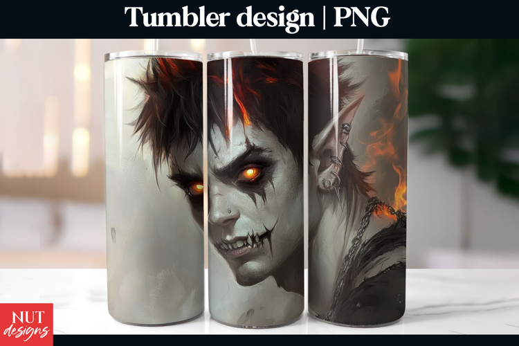 Infernal Glare Tumbler Wrap Halloween Dark fantasy tumbler
