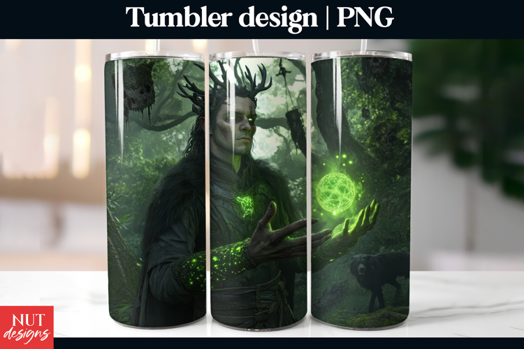 Dark Druid Forest tumbler Halloween Dark fantasy tumbler