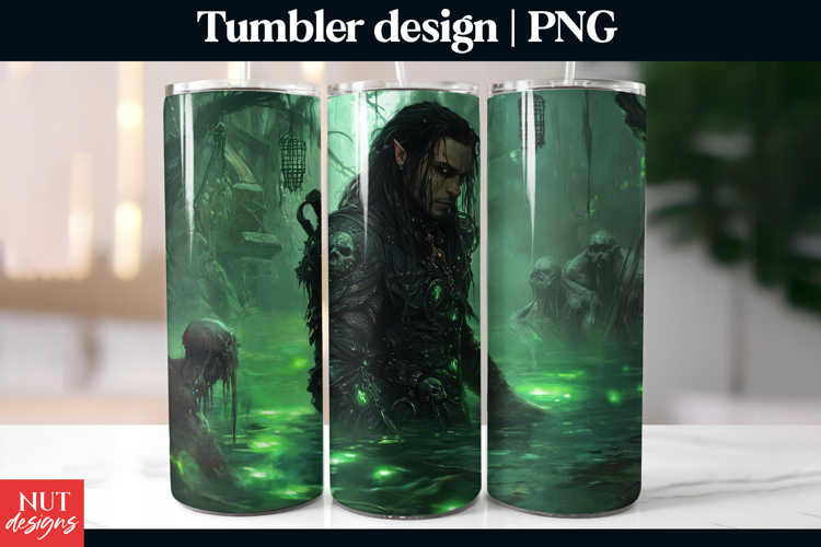 Undead Swamp Elf Tumbler PNG Halloween Dark fantasy tumbler