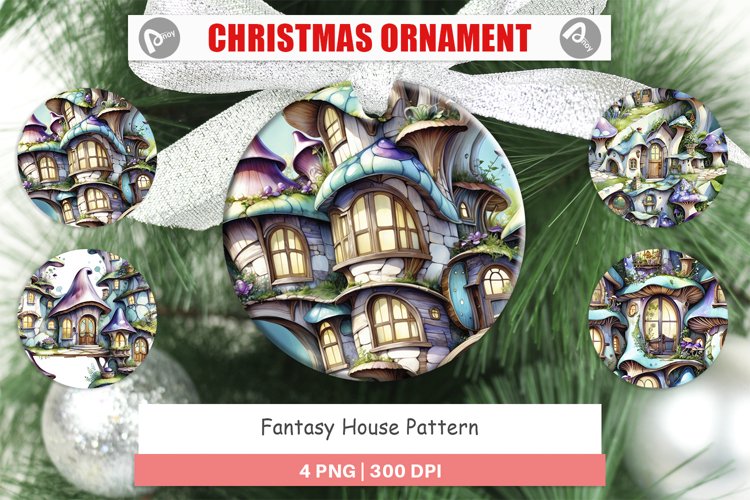 Christmas Ornaments Fantasy House Pattern