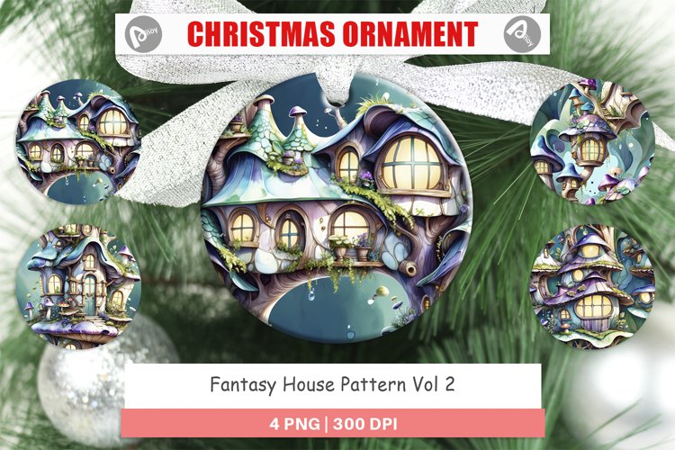Christmas Ornaments Fantasy House Pattern