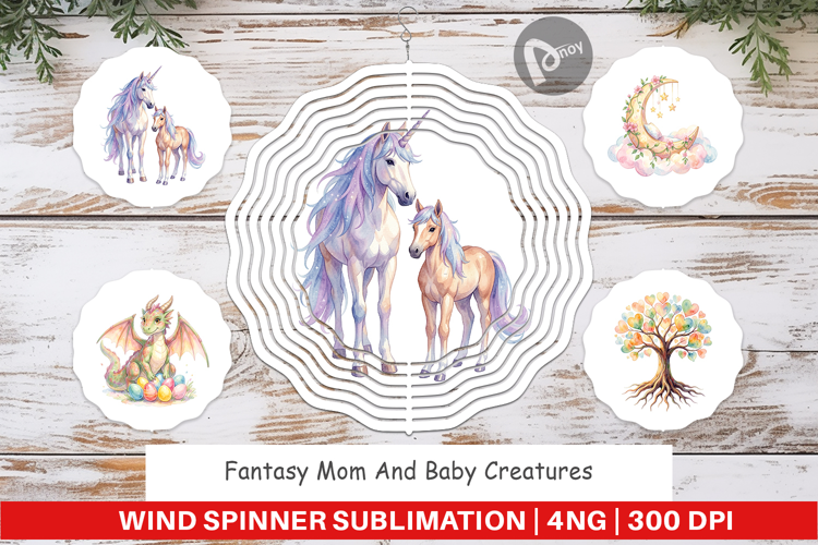 Fantasy Mom Creatures Wind Spinner