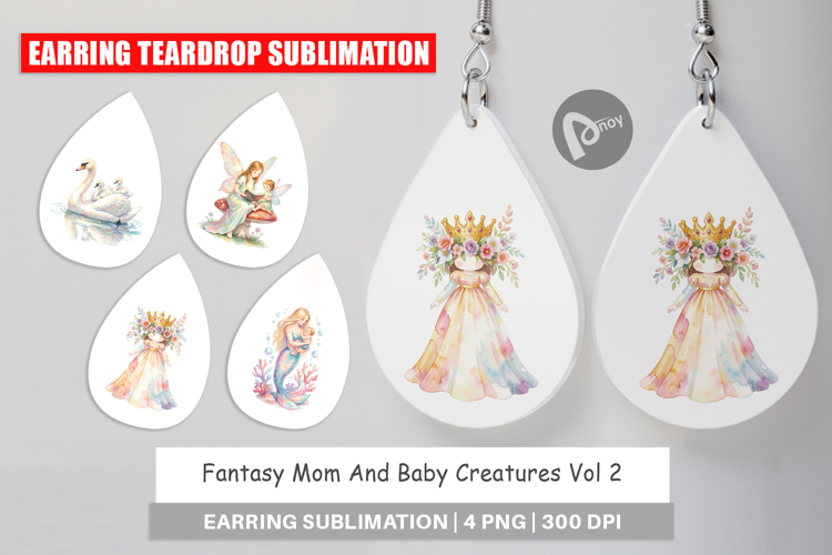 Fantasy Mom Baby Creatures Earring
