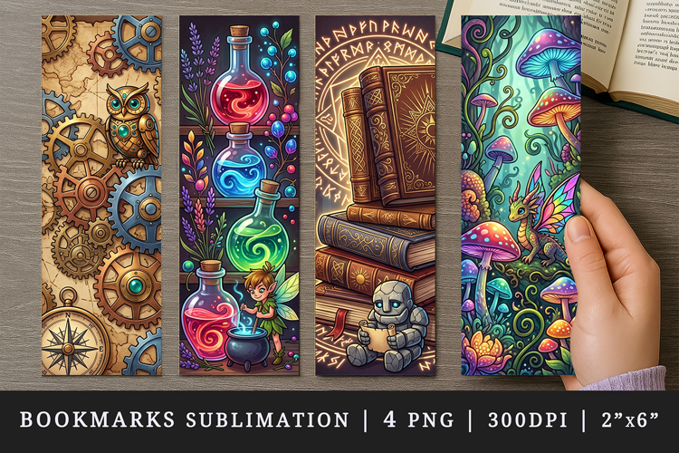 Fantasy bookmarks printable sublimation bookmark design