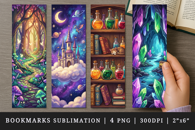 Fantasy bookmarks printable sublimation bookmark design