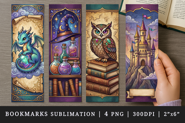 Fantasy bookmarks printable sublimation bookmark design